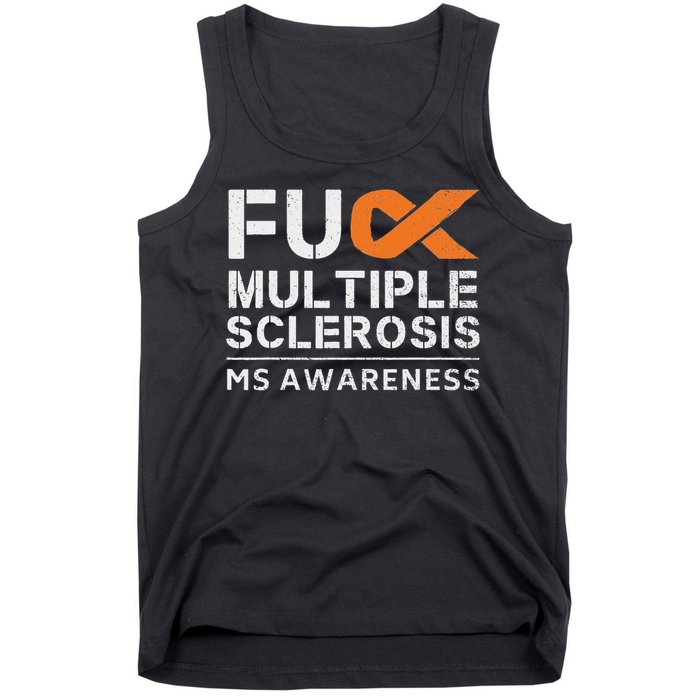 Fuck Multiple Sclerosis Ms Awareness Support Ribbon Tank Top
