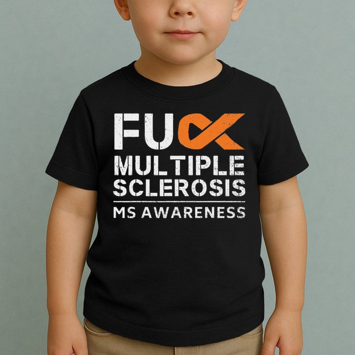 Fuck Multiple Sclerosis Ms Awareness Support Ribbon Toddler T-Shirt