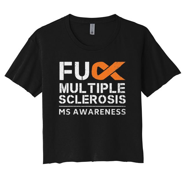 Fuck Multiple Sclerosis Ms Awareness Support Ribbon Crop Top