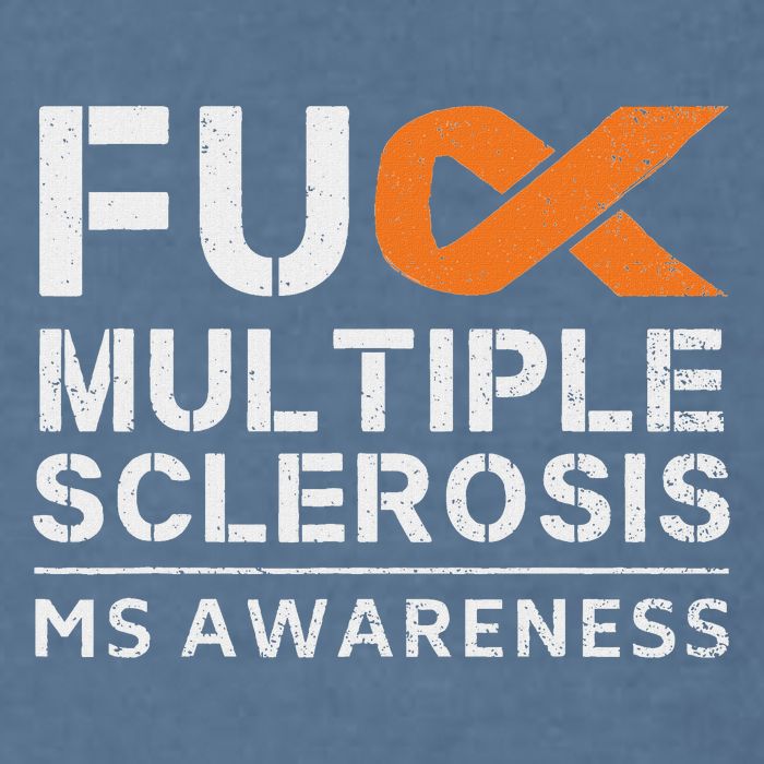 Fuck Multiple Sclerosis Ms Awareness Support Ribbon Garment-Dyed Sweatshirt