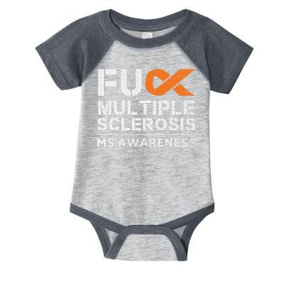 Fuck Multiple Sclerosis Ms Awareness Support Ribbon Infant Baby Jersey Bodysuit