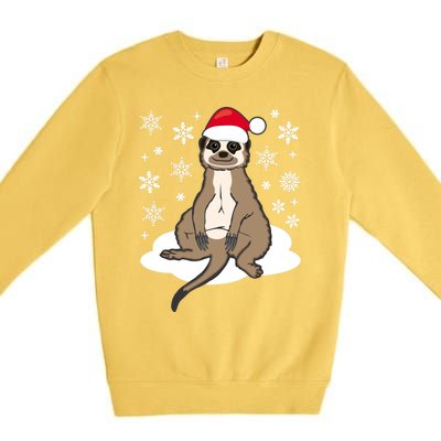 Funny Meerkat Santa Christmas Gift Classic Premium Crewneck Sweatshirt