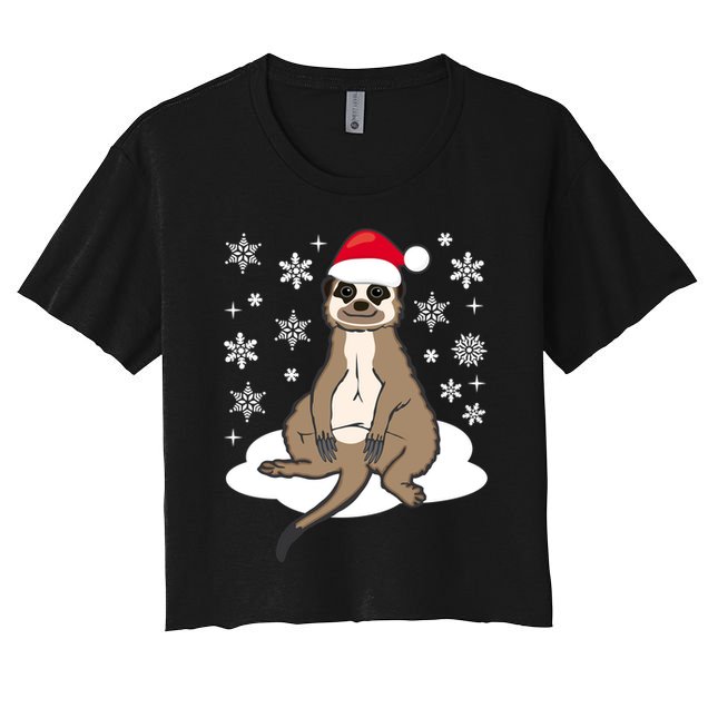 Funny Meerkat Santa Christmas Gift Classic Crop Top