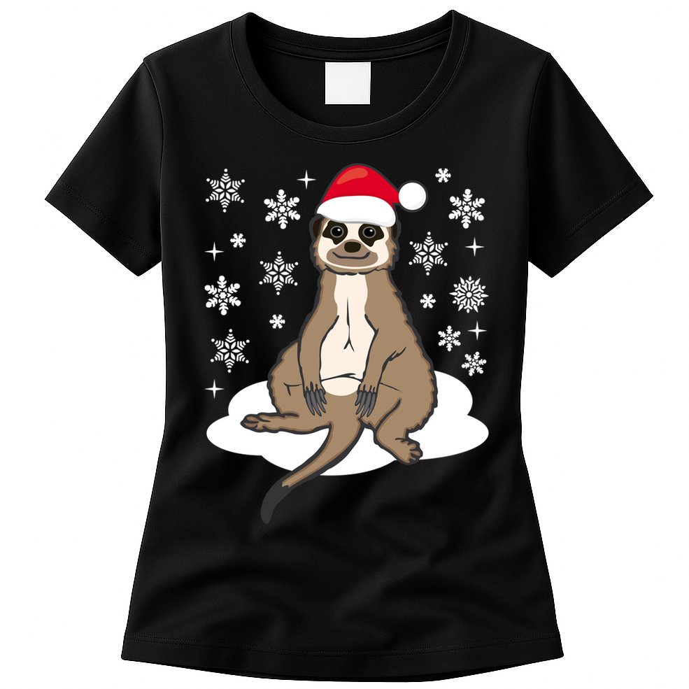 Funny Meerkat Santa Christmas Gift Classic Womens T-Shirt