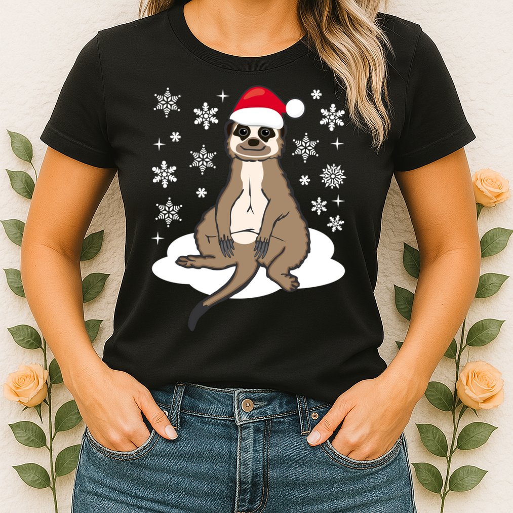Funny Meerkat Santa Christmas Gift Classic Womens T-Shirt