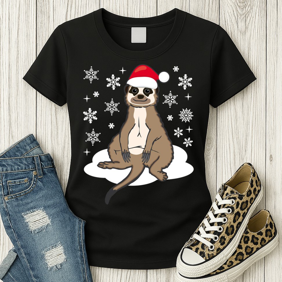 Funny Meerkat Santa Christmas Gift Classic Womens T-Shirt