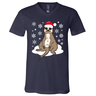 Funny Meerkat Santa Christmas Gift Classic V-Neck T-Shirt