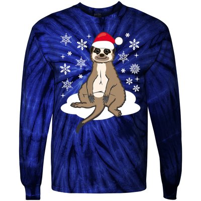 Funny Meerkat Santa Christmas Gift Classic Tie-Dye Long Sleeve Shirt