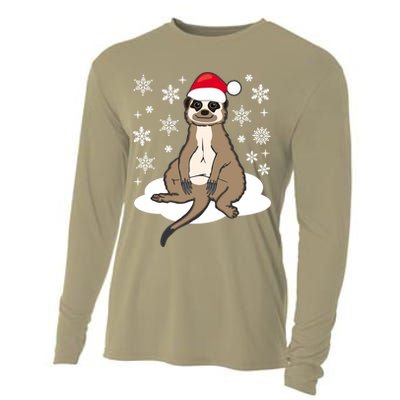 Funny Meerkat Santa Christmas Gift Classic Cooling Performance Long Sleeve Crew
