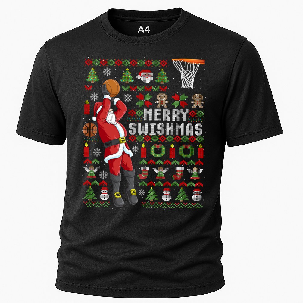 Funny Merry Swishmas Ugly Christmas Basketball Christmas Gift Performance Shirt