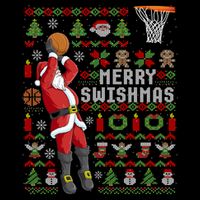 Funny Merry Swishmas Ugly Christmas Basketball Christmas Gift Performance Shirt