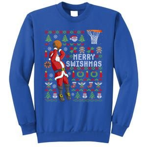 Funny Merry Swishmas Ugly Christmas Basketball Christmas Gift Sweatshirt