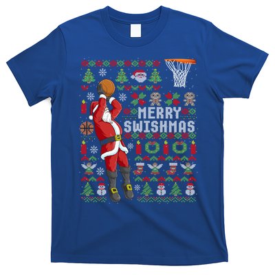 Funny Merry Swishmas Ugly Christmas Basketball Christmas Gift T-Shirt