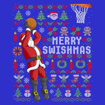 Funny Merry Swishmas Ugly Christmas Basketball Christmas Gift T-Shirt