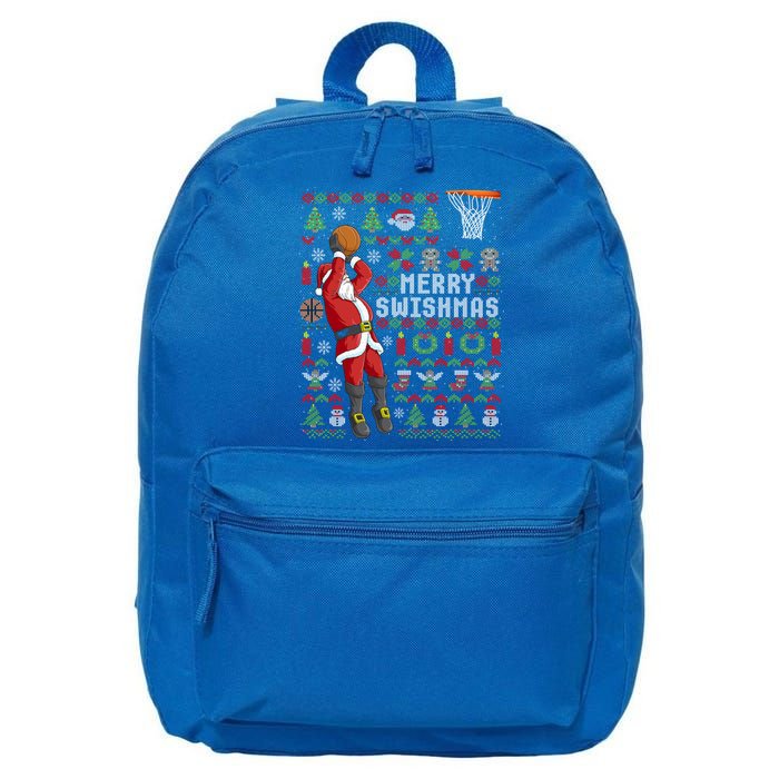 Funny Merry Swishmas Ugly Christmas Basketball Christmas Gift 16 in Basic Backpack