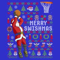 Funny Merry Swishmas Ugly Christmas Basketball Christmas Gift 16 in Basic Backpack