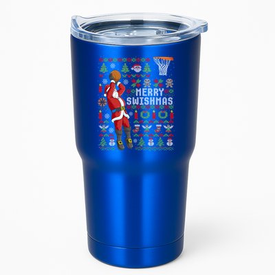 Funny Merry Swishmas Ugly Christmas Basketball Christmas Gift Tumbler