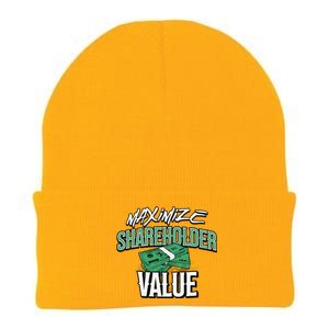 Funny Maximize Shareholder Value Ironic Corporate Quote Knit Cap Winter Beanie