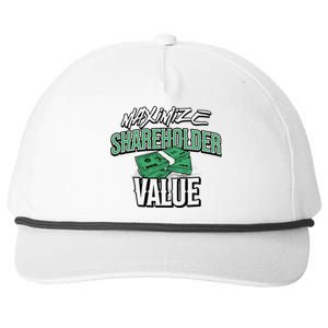 Funny Maximize Shareholder Value Ironic Corporate Quote Snapback Five-Panel Rope Hat