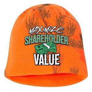 Funny Maximize Shareholder Value Ironic Corporate Quote Kati - Camo Knit Beanie