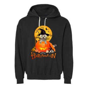 Funny Maltese Spooky Halloween Garment-Dyed Fleece Hoodie