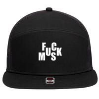 F.u.c.k M.u.s.k Sarcasm Humor Saying Adult Joke Funny 7 Panel Mesh Trucker Snapback Hat