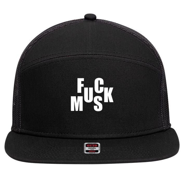 F.u.c.k M.u.s.k Sarcasm Humor Saying Adult Joke Funny 7 Panel Mesh Trucker Snapback Hat