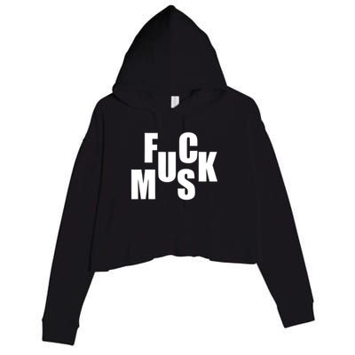 F.u.c.k M.u.s.k Sarcasm Humor Saying Adult Joke Funny Crop Fleece Hoodie
