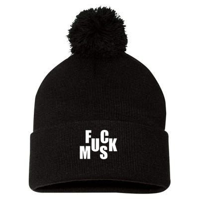 F.u.c.k M.u.s.k Sarcasm Humor Saying Adult Joke Funny Pom Pom 12in Knit Beanie