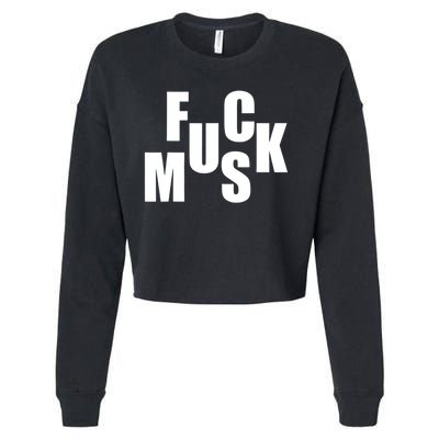 F.u.c.k M.u.s.k Sarcasm Humor Saying Adult Joke Funny Cropped Pullover Crew