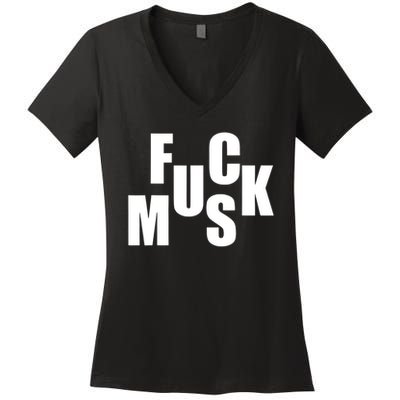 F.u.c.k M.u.s.k Sarcasm Humor Saying Adult Joke Funny Women's V-Neck T-Shirt