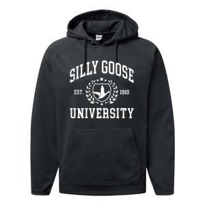 Funny Meme School Bird Silly Goose University Design Performance Fleece Hoodie