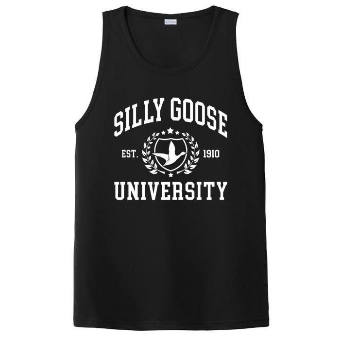 Funny Meme School Bird Silly Goose University Design PosiCharge Competitor Tank