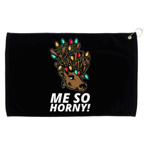 Funny Me So Horny Naughty Reindeer Grommeted Golf Towel