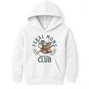 Feral Moms Social Club Trendy Mom Apparel Gift Kids Hoodie