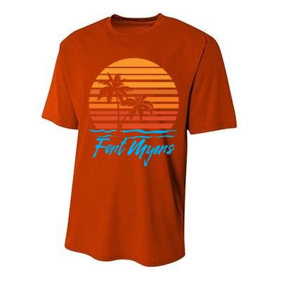 Fort Myers Sunset Palm Trees Beach Vacation Tourist Funny Gift Performance Sprint T-Shirt