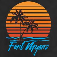 Fort Myers Sunset Palm Trees Beach Vacation Tourist Funny Gift Hat