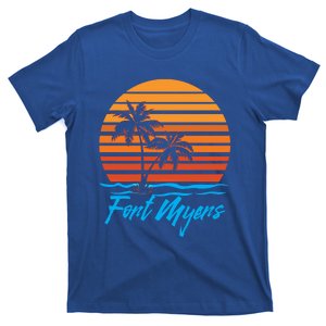 Fort Myers Sunset Palm Trees Beach Vacation Tourist Funny Gift T-Shirt