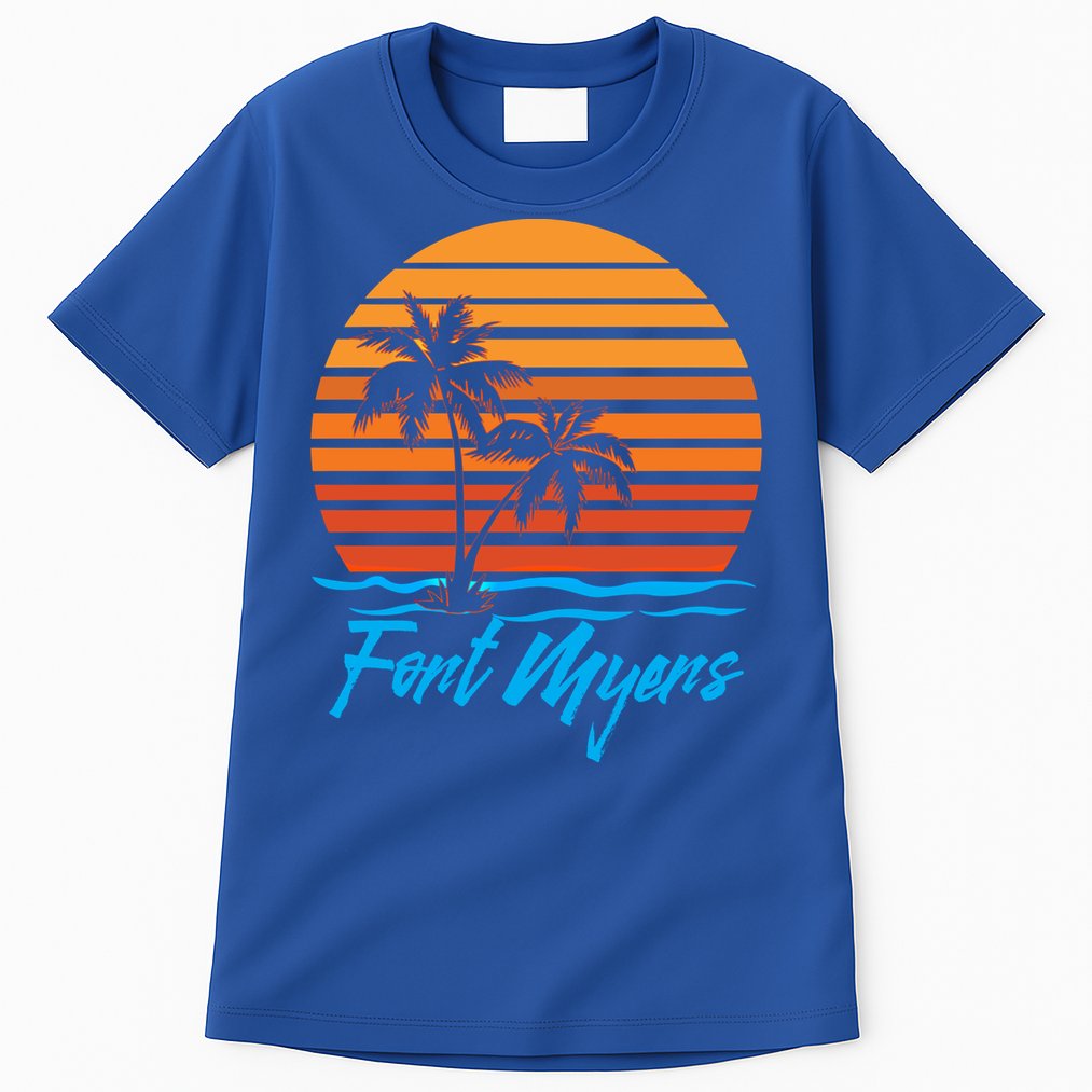 Fort Myers Sunset Palm Trees Beach Vacation Tourist Funny Gift Tall T-Shirt