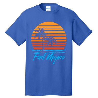 Fort Myers Sunset Palm Trees Beach Vacation Tourist Funny Gift Tall T-Shirt