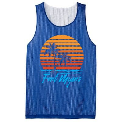 Fort Myers Sunset Palm Trees Beach Vacation Tourist Funny Gift Mesh Reversible Basketball Jersey Tank