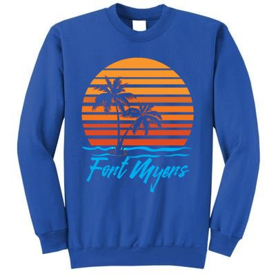 Fort Myers Sunset Palm Trees Beach Vacation Tourist Funny Gift Tall Sweatshirt