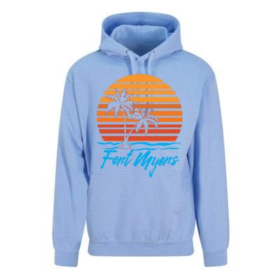 Fort Myers Sunset Palm Trees Beach Vacation Tourist Funny Gift Unisex Surf Hoodie