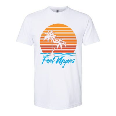 Fort Myers Sunset Palm Trees Beach Vacation Tourist Funny Gift Softstyle CVC T-Shirt