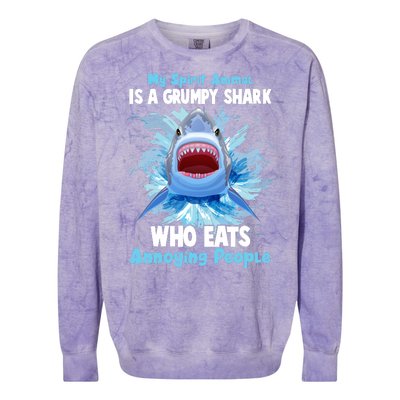 Funny My Spirit Animal Is A Grumpy Shark Colorblast Crewneck Sweatshirt