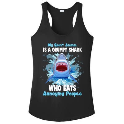 Funny My Spirit Animal Is A Grumpy Shark Ladies PosiCharge Competitor Racerback Tank