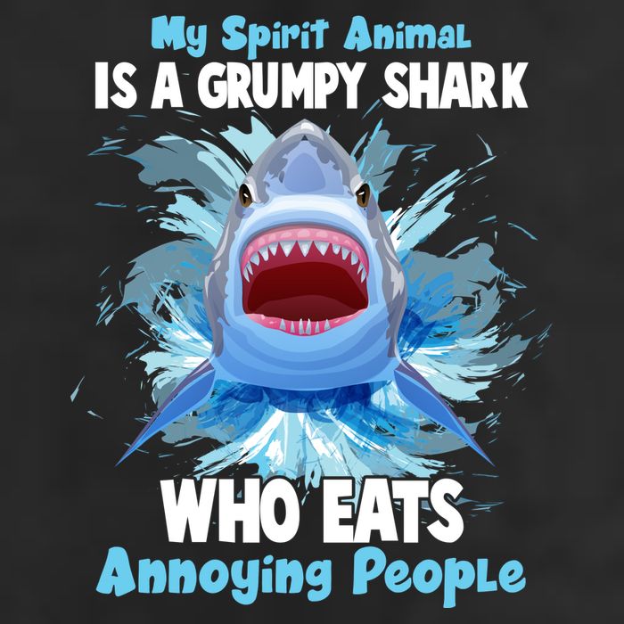 Funny My Spirit Animal Is A Grumpy Shark 12oz Stainless Steel Coffee Mug