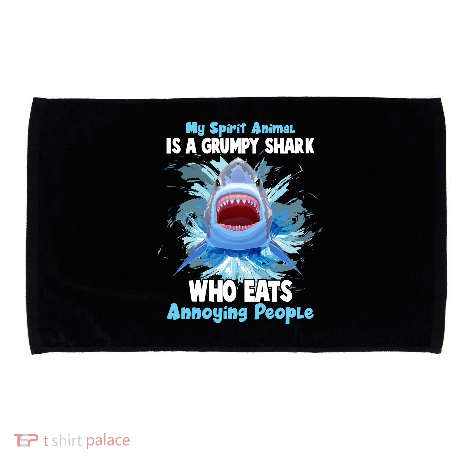 Funny My Spirit Animal Is A Grumpy Shark Microfiber Hand Towel