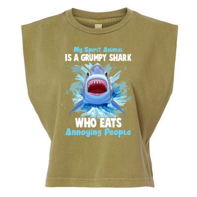 Funny My Spirit Animal Is A Grumpy Shark Garment-Dyed Women's Muscle Tee