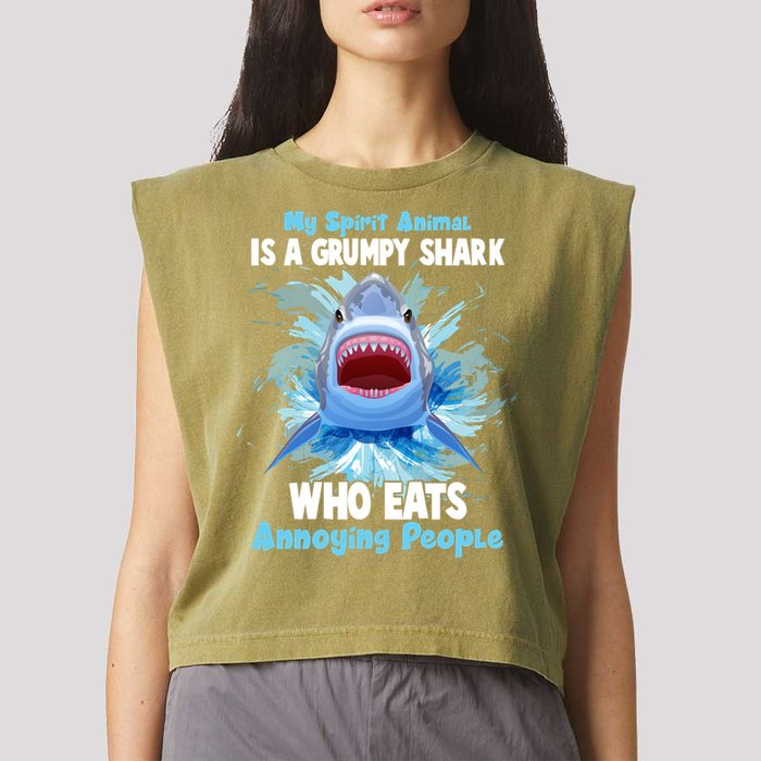 Funny My Spirit Animal Is A Grumpy Shark Garment-Dyed Women's Muscle Tee